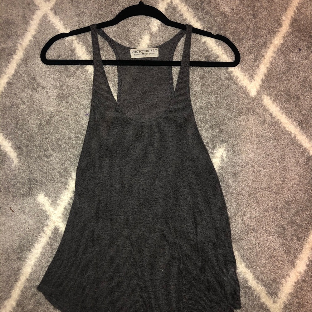 Gray racer back tank